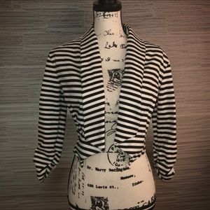Bongo Striped Crop 3/4 Length Sleeve Jacket